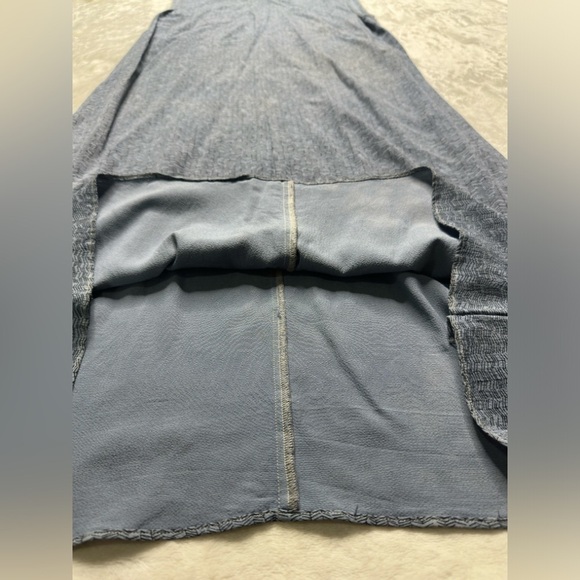 Eileen Fisher Sleeveless Patterned Midi Dress in Slate Blue Womens Large - Picture 10 of 12